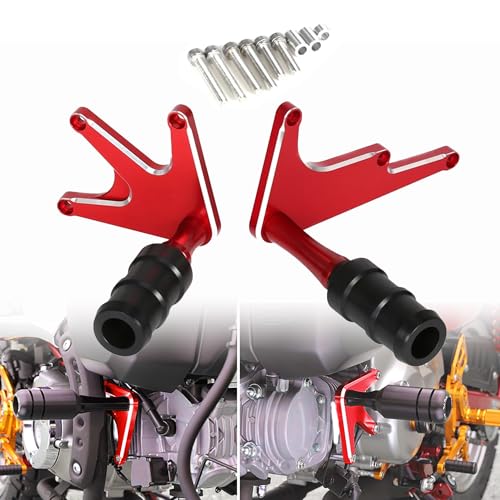 Monkey 125 Frame Sliders Falling Crash Protector Compatible with Monkey 125 2018-2021 CNC Motorcycle Fairing Guard Crashpads Protector (Red) - color: Red