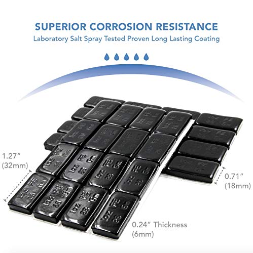 CKAuto 1oz, Steel Adhesive Stick-On Wheel Weights, Black Coated, 72 oz Box - color: Black, size: Standard Box (72 pieces)