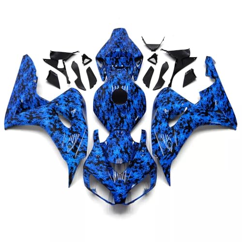 Blue Carbon Fiber Look Fairing Fit for Honda 2006 2007 CBR1000RR CBR 1000RR Injection ABS Plastics Bodywork Body Kit Bodyframe Body Work 06 07 AS4 - color: 19 Blue Carbon Fiber Look