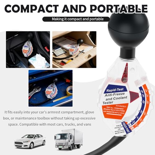 2026 New Antifreeze Tester Automotive,Professional Accurate Coolant Tester with ℉/℃ Display,Portable Engine Antifreeze Testers for Coolant for Winter Freeze & Summer Boil Point