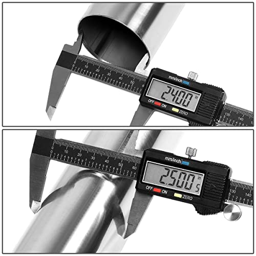 DNA MOTORING ZTL-25SS-8P 8 Pcs 2.5 Inches Stainless Steel DIY Custom Exhaust Tubing Mandrel Bend Pipe Straight & U-Bend Kit, Universal Fit - size: 2.5Inch, style: Stainless Steel