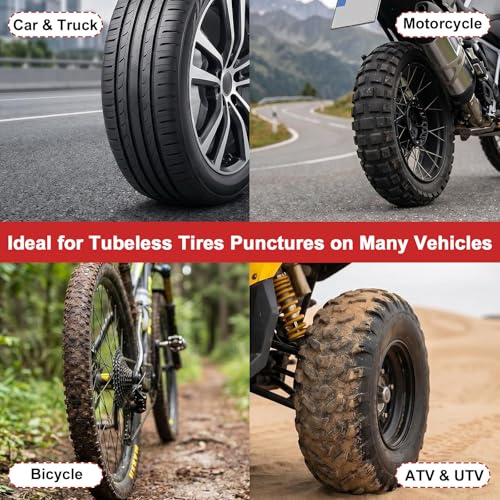 73 Pcs Tire Plug Kit, Quick Self-Service Emergency Tire Repair Screws Kit