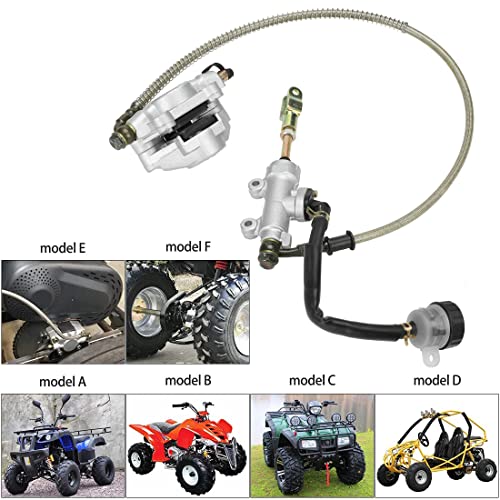 FVRITO Rear Foot Disc Hydraulic Brake Master Cylinder Caliper Assembly for 150cc 200cc 250cc Taotao Coolster Roketa Vitacci Peace SunL RPS Icebear Chinese Go Kart ATV Quad 4 Wheeler Dune Buggy
