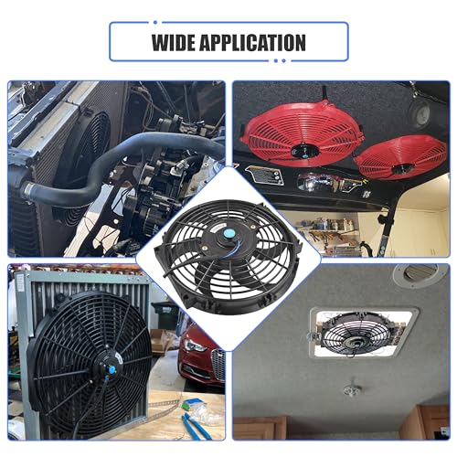 10" Slim Fan Push Pull Electric Radiator Cooling Fan, Black, 2 Packs - color: Black, size: 10'’(2 Pack)