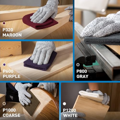 S SATC 6" x 9" 10 Pack General Purpose Scuff Pads,2 Each Maroon,Gray,Gold,Purple and White Scuff Pads for Scuffing,Scouring,Sanding,Paint Primer Prep Adhesion Scratch for Automotive Restoration - color: Maroon,Gray,Gold,Purple,White