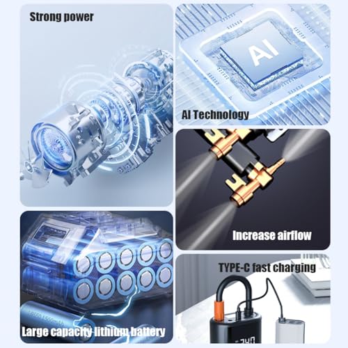 Tire Inflator Portable Air Compressor,150PSI,Digital Pressure Gauge Monitoring,Smart Air Pump for Vehicles, Motorcycles, Bicycle Tires, and Sports Equipment