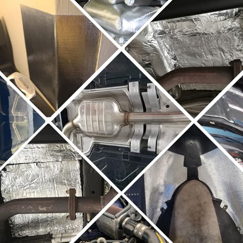 Heat Shield Aluminum Foil Faced Mat 2300℉ Ceramic Fiber Barrier Insulation Thermal Shield Material Sheet Protection from High Temperature (None-Adheisive,190mil-200" x 24") - size: 190mil-200" x 24", style: None-Backing Paper