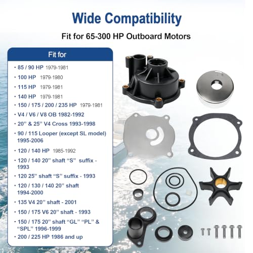 MARKGOO Water Pump Repair Kit 5001594 for Johnson Evinrude 65-300 HP - color: 5001594 fits V4 V6 V8 65-300HP