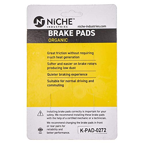 NICHE Front Rear Brake Pad Set for Honda 06435-KZ4-J41 Organic 3 Pack - size: 3 Sets (3 Wheels)