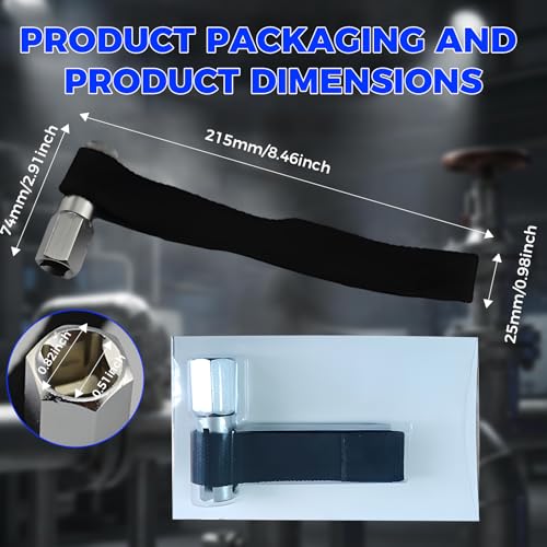 Nylon Strap Oil Filter Wrench, Universal Oil Filter Removal tool Adjustable, 1/2" Drive Up to 120mm, Oil Filter Change Set, Ideal for Engine Filters, Conduit, & Fittings