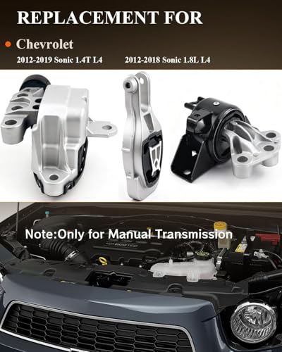 Engine Motor Trans Mount Kit for 2012-2019 Chevrolet Sonic - Manual - size: 2012-2019 Sonic 1.4T L4