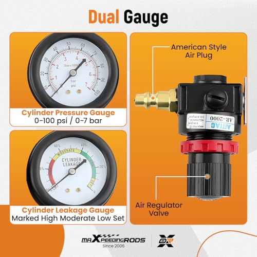 maXpeedingrods Cylinder Leak Down Tester Kit, Gas Engine Compression Tester - style: style 2