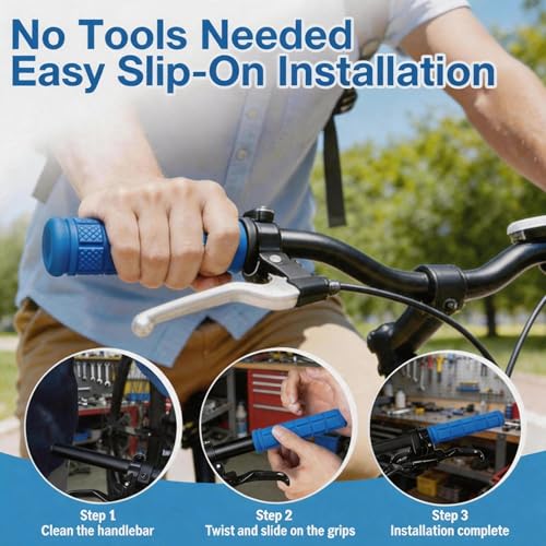 4 Pairs Bicycle Handle Bar Grips Mushroom Grips for BMX/MTB/Road Mountain Bikes - color: blue
