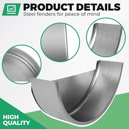 HECASA Steel Round Single Axle Trailer Fender and Fender Back Fits - size: 1 Pc