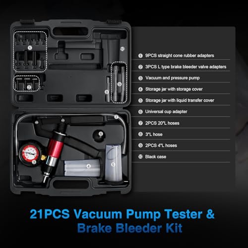 YSTOOL Hand Held Vacuum & Pressure Pump Brake Clutch Fluid Bleeder Tool Kit