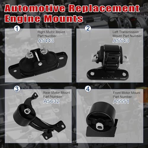 4Pcs Engine Motor Mount Compatible with Dodge Journey 2011-2019
