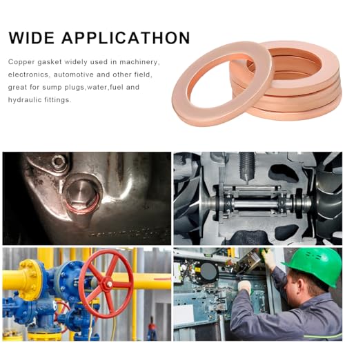 20 PCS Oil Drain Plug Gasket, 14mm Copper Crush Washer Coolant Seal Ring Replacement, Automotive Sealing Gaskets Compatible with OEM PN Part 007603-014106, Car Accessories - color: 20PCS