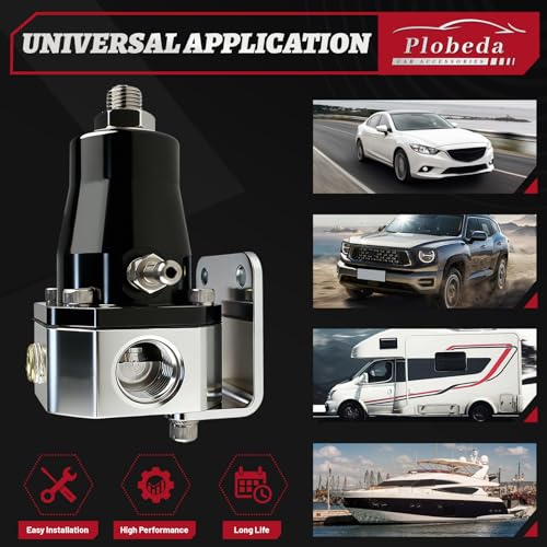 Adjustable EFI Fuel Pressure Regulator Kit with Bypass Return 0-90psi Pressure Gauge AN6-6AN Fuel Line Hose Fitting Connectors Kit