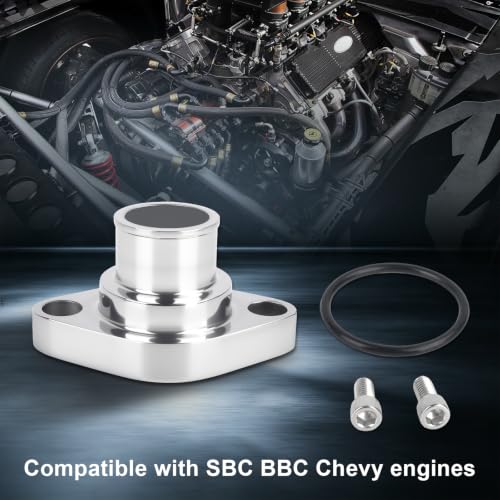 Straight Up Water Neck Aluminum Polished Thermostat Housing - color: Silver, size: 180 Degrees Style2