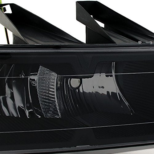 AKKON - For Chevy Colorado/Canyon Black Headlights Head Lamps Replacement Pair + Black Tail Lights Combo Sets