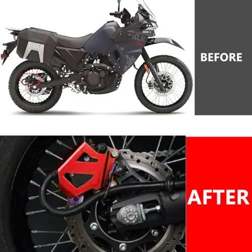 KLR650 Rear Brake Caliper Cover Guard Protector Compatible with KLR 650 Motorcycle 2008-2025 (Red) - color: 133 red
