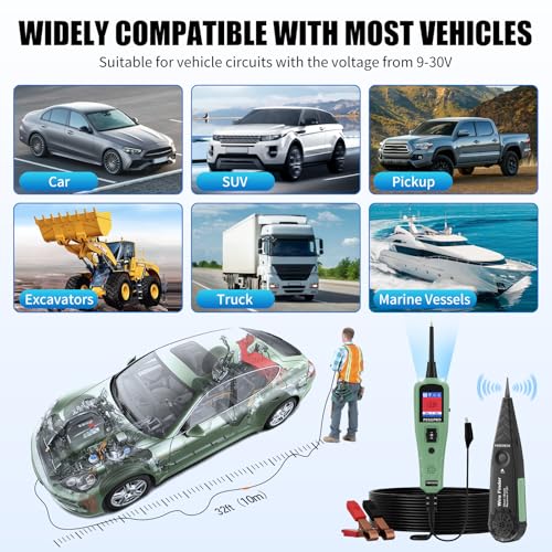 Automotive Power Circuit Probe Tester Kit, Diode Test, Component Activation