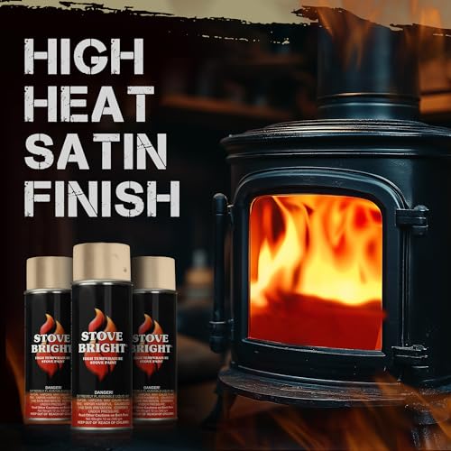 Stove Bright High Temp Spray Paint, Almond 8117, 12 Oz, Satin Finish