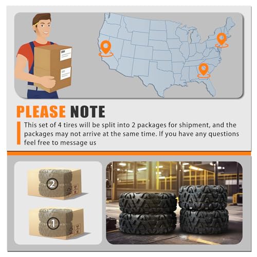 TRIPOWER Set of 4 All Terrain ATV Tires 23x7-10 Front & 22x10-10 Rear, 4PR Trail Sand Mud Off-Road Tire, Tubeless - size: 23x7-10 & 22x10-10