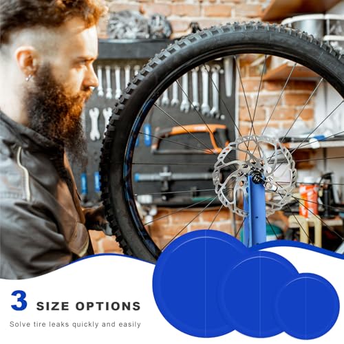 60PCS Tire Patch Kit, 32mm 42mm 58mm Round Rubber Tire Patches with Roller, Universal Tube Patch Tyre Puncture Repair Stitcher Tool for Car Truck Motorcycle Bicycle