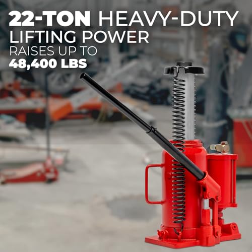 Stark USA 22 Tons Pneumatic Air Bottle Hydraulic Manual Bottle Jack Hoist Maintenance of Automobiles, Agricultural Vehicles, Trucks, Mobile Machinery - size: 22 Tons Pneum