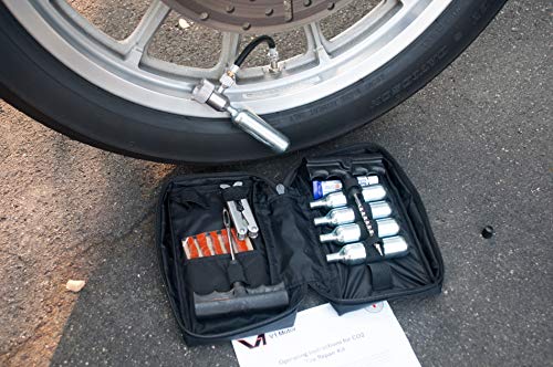 CO2 Motorcycle, ATV Flat Repair Kit Tubeless Tire Repair Kit