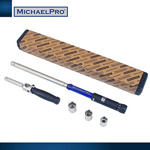 MichaelPro Click Torque Wrench - 2in1 with Lug Wrench 1/2 Inch Dr with 3 Sockets (11/16", 3/4", 13/16" / 17-19-21 mm) with Precise Micro Adjustment for Automotive and Changing Tires | MP001002