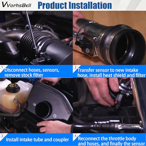 Cold Air Intake Kit for 2011-2014 Ford F150 5.0L V8 - size: 2011-2014 Cold air intake f150 5.0lv8