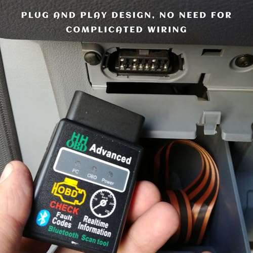 OBD2 Bluetooth Scanner for Car, Wireless OBDII Auto Engine Fault Code Reader Scan Tool w/Exclusive App, Universal Professional Vehicle OBD2 Diagnostic Tester for Phone & PC