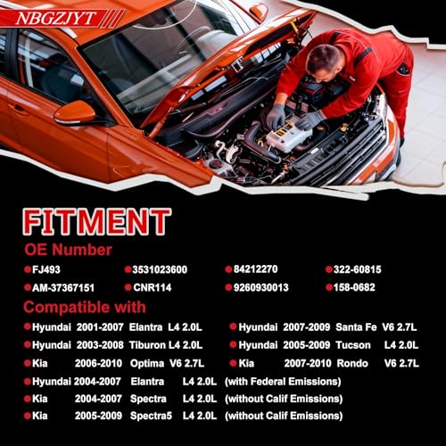 4Pcs Fuel Injector FJ493 Compatible with Hyundai Kia 2.0L - size: 3531023600
