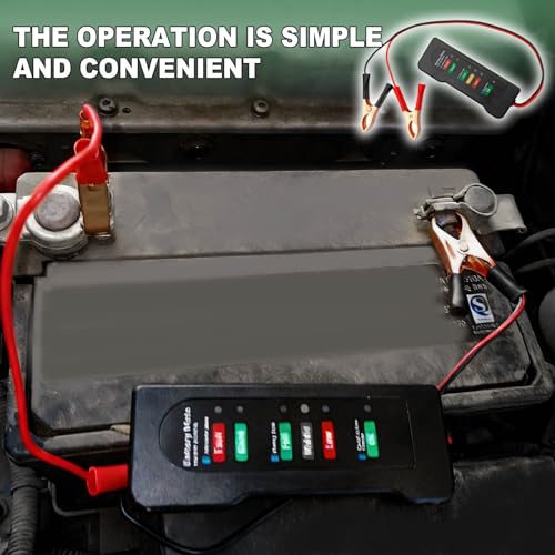 Automotive Load Tester 12V Car Battery and Alternator Tester for Automobiles Motorcycles Trucks with Digital LED Indicator for Vehicle Battery Condition and Charging System Analyzer