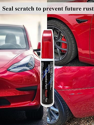 SYOAUTO Ultra Red PR01 Touch Up Paint for Tesla Model Y 3 X S Car Touch Up Paint Pen 0.4 oz Automotive Scratch Repair Pen Brush and Tip 2 in 1 Pen (Ultra Red PR01) - color: Ultra Red (PR01)