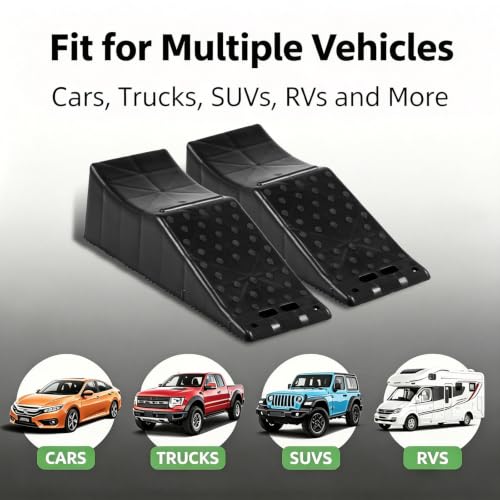 2 Piece Tandem Wheel Ramp, Portable Car Service Ramp, 5.5in Tire Lift Trailer Wheel Jack RV Flat Tire Ramp, for Routine Tire Replacement Repairs