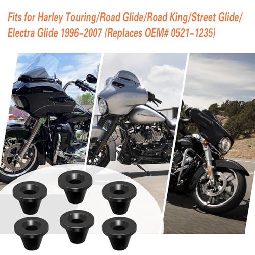 6x Rubber Side Cover Grommets for Harley Touring - size: 1996-2007