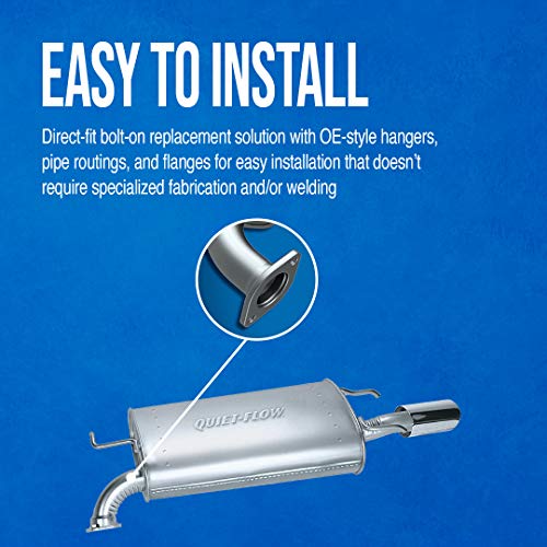 Walker Quiet-Flow SS 55544 Direct Fit Exhaust Muffler Assembly 2.375" Inlet (ID) 2.25" Outlet (OD) for Toyota RAV4