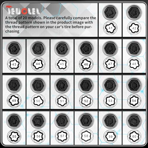 21PCS Wheel Locking Nut Key Kit Compatible with BMW Series - color: 21pcs 041-060 Scoket Set