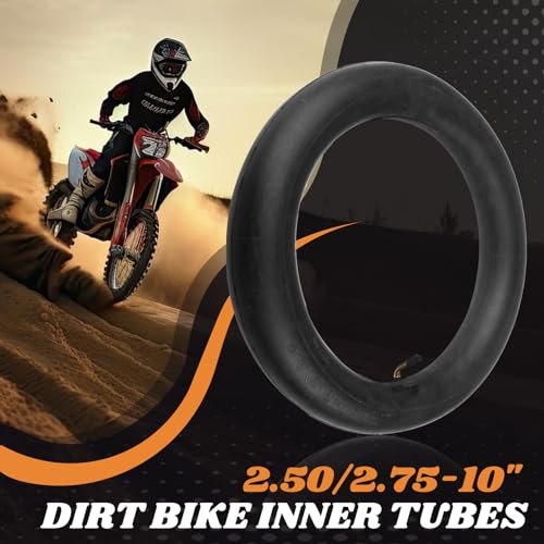 AR-PRO 2.50/2.75-10 Dirt Bike Replacement Inner Tube Heavy Duty with TR-87 Bent Valve Stem, Compatible for Honda Crf50 /Xr50, Razor MX650 / MX500, Suzuki DRZ70 / JR50, Yamaha PW50 - size: 2.75/2.50-10,TR-87 (1Pack)