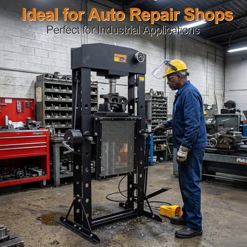 50 Ton H-Frame Hydraulic Shop Press with Floor Press Plates - color: 50T