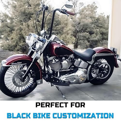 18"x4.25" Rear Wheel Fat Spokes for 08-up ABS Harley Dyna Softail Sportster - style: 18"x4.25", Black+Chrome+Black