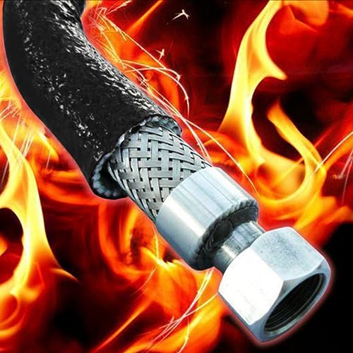Fuel Line Heat Shield Insulation Heat Sleeve Wire Heat Shield Fuel Line Heat Shield Sleeve Fire Sleeve Silicone Coated Fiberglass Heat Protection for Automotive Hose Lines & Electrical Wiring 1/2" ID - color: Black, size: 1/2" ID x 5FT