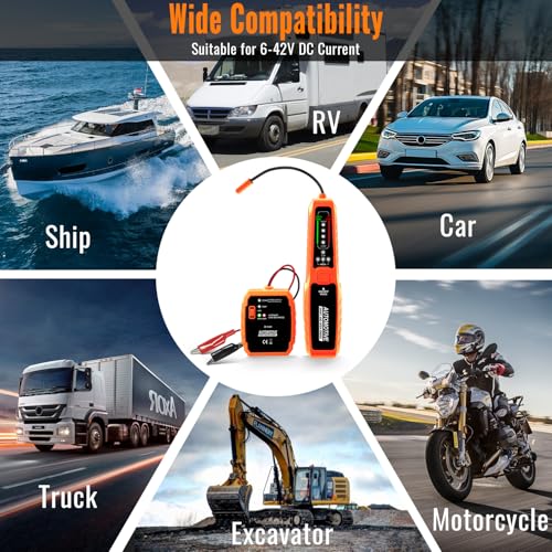 ATDIAG Automotive Wire Tracer & Electrical Tester – Open & Short Finder Tool, Circuit Breaker Tester, Fault Probe & Cable Tracker with Indicator Light DC 6-42V