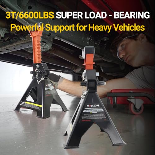 1 Pair 3 Ton Jack Stands for Cars, SUVs, Sedans and Vehicle Repair