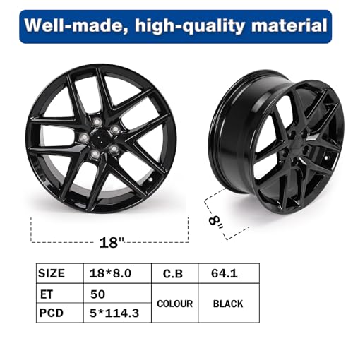 Replacement New 18'' x 8" Aluminum Alloy Wheel Rim Compatible with 2016-2024 Honda Civic, Factory Replacement Rim, OE Direct Replacement - size: Fits 2016-2024 - 18'' x 8''