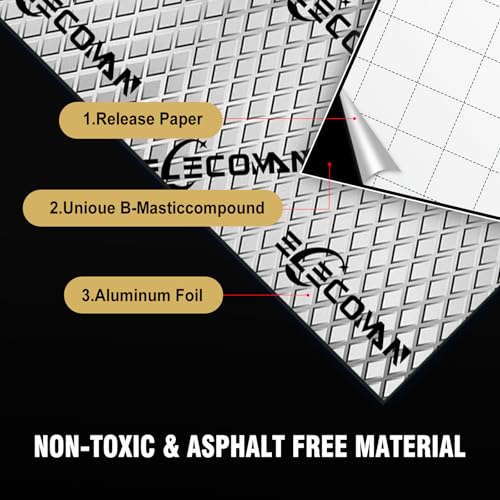 Car Sound Deadening Mat-80 mil 36 sqft Sound Deading Material - Butyl Automotive Sound Deadener, Audio Noise Insulation and Vibration Dampening - style: 36 Sqft 80 mil