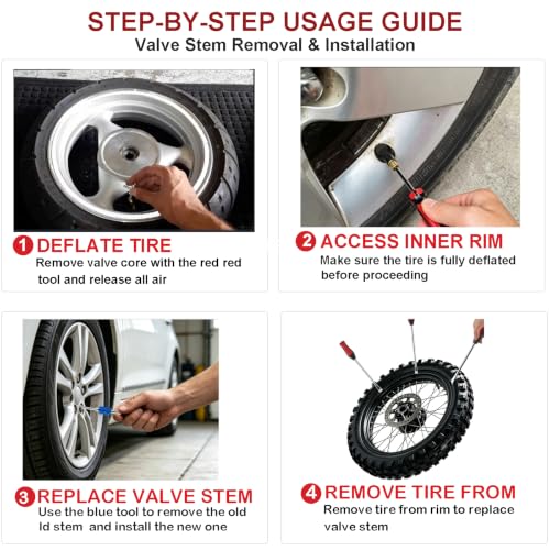 Upgraded Steel Tire Spoons with Tire Valve Core Removal Tools Set 35 PCS - size: 35 pcs